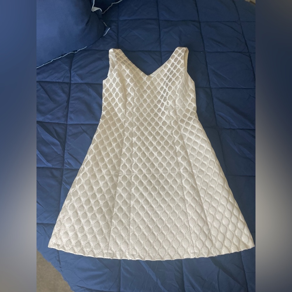 CREMIEUX Dress, White/Silver, Size 8